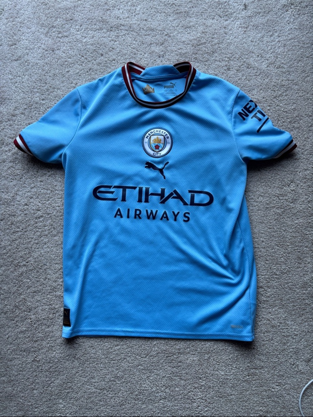 Puma Manchester City Kids Jersey - Sky Blue with Navy Trim